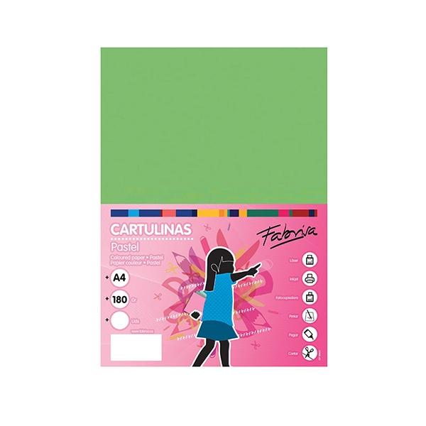 Fabrisa Paq.50h cartulina 180gr A4 verde