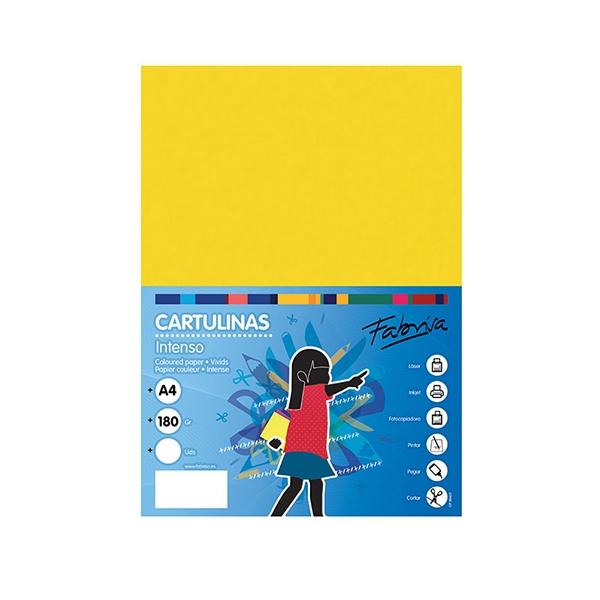 Fabrisa Pack de 50 Cartulina 180gr A4 amarillo limon