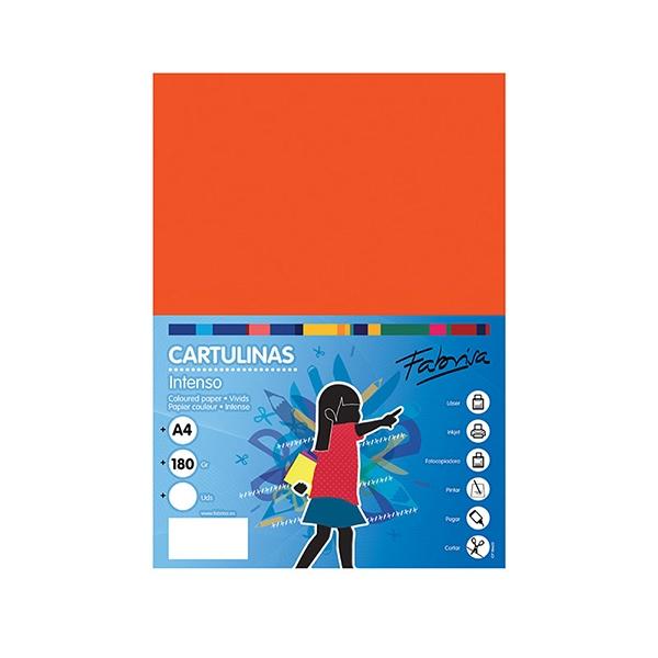 Fabrisa Pack de 50 Cartulina 180gr A4 naranja azafran