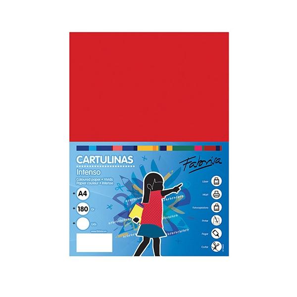 Fabrisa Paq.50h cartulina 180gr A4 rojo