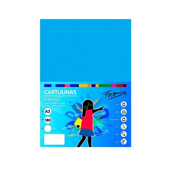 Fabrisa Pack 50 Cartulinas 180gr A3 azul