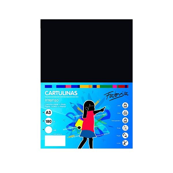 Fabrisa Pack de 50 Cartulina 180gr A3 negro