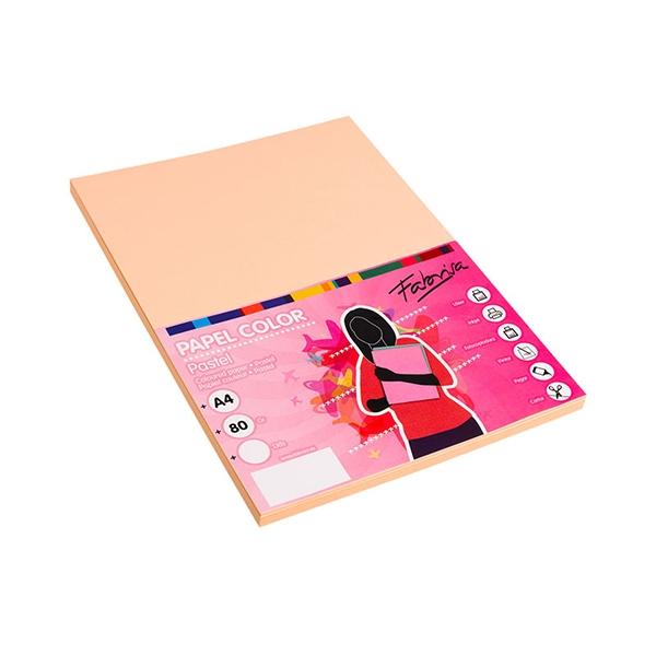 Fabrisa Paq.100h papel color 80g A4 crema