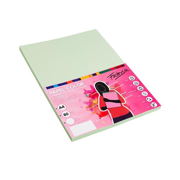 Fabrisa Paq.100h papel color 80g A4 verde laguna