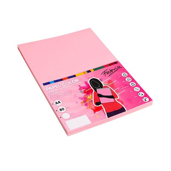 Fabrisa Paq.100h papel color 80g A4 rosa claro