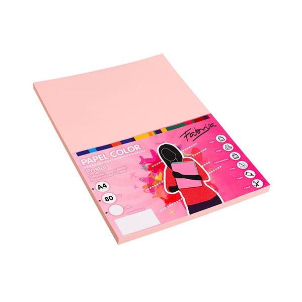 Fabrisa Paq.100h papel color 80g A4 melocoton