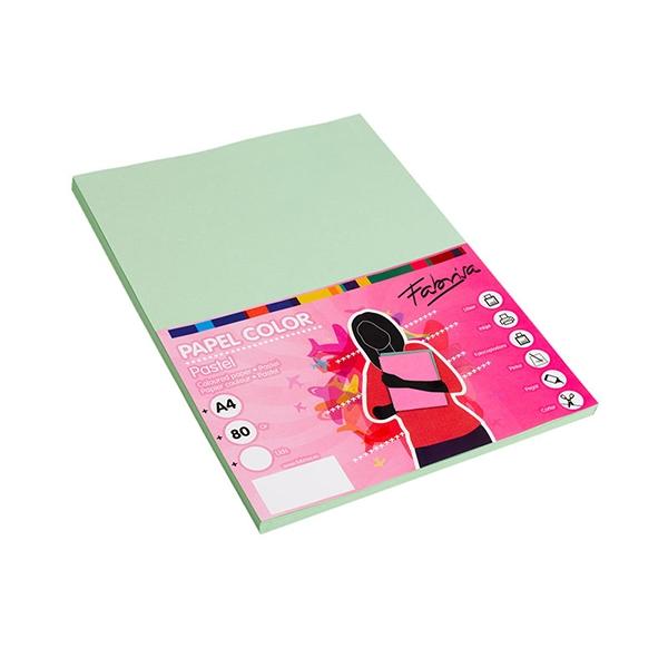 Fabrisa Paq.100h papel color 80g A4 verde