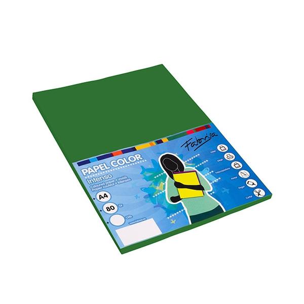 Fabrisa Paq.500h papel color 80g A4 verde oscuro