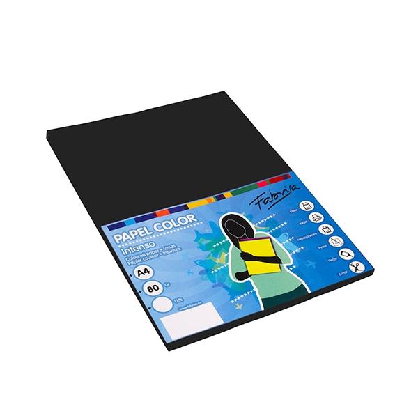 Fabrisa Paq.100h papel color 80g A4 negro
