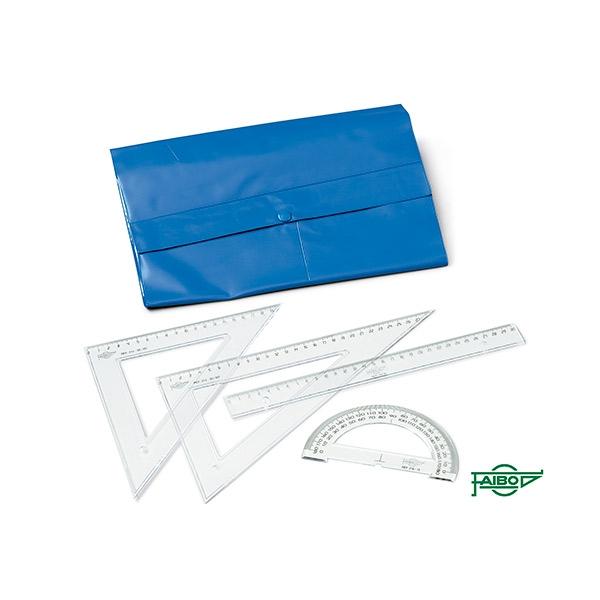 Faibo B.estuche Con Cierre Metalico Con Regla 30CM Escuadra 45º 25CM Cartabon 60º 25CM Y…