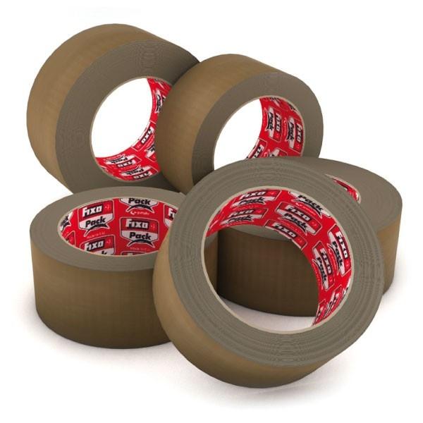 Fixo Paq.6 rollos precinto Pp acrilico bajo ruido 48mmx66m habana