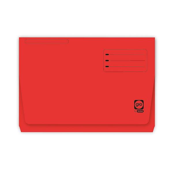 Gio Paq.25 subcarpetas bolsillo 320g folio rojo
