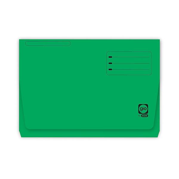 Gio Paq.25 subcarpetas bolsillo 320g folio verde