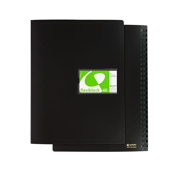 Grafoplas Carpeta 40 fundas espiral oculto 80 micras folio