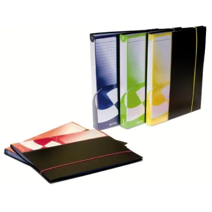 Grafoplas Carpeta 20 fundas tapas rigidas lomo personalizable folio negro