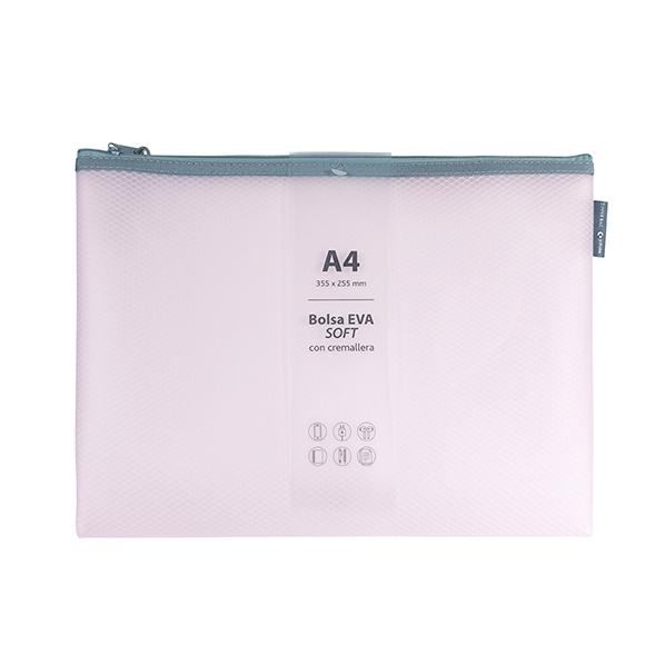 Grafoplas Bolsa Zipper Eva mate A4 rosa soft