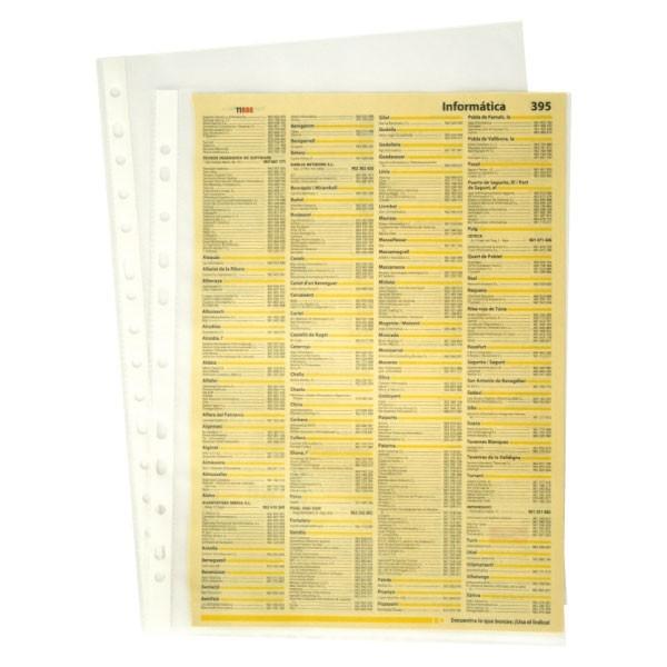Grafoplas C.100 fundas portadocumentos Pp 11 taladros 50 micras A4 piel de naranja