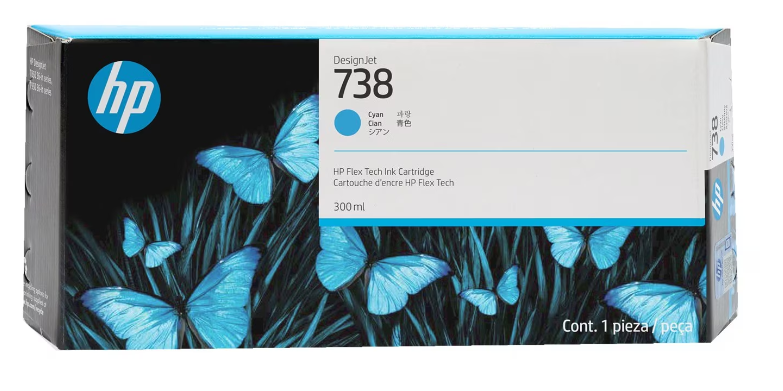 HP Designjet 738 Cartucho Cian 300ML