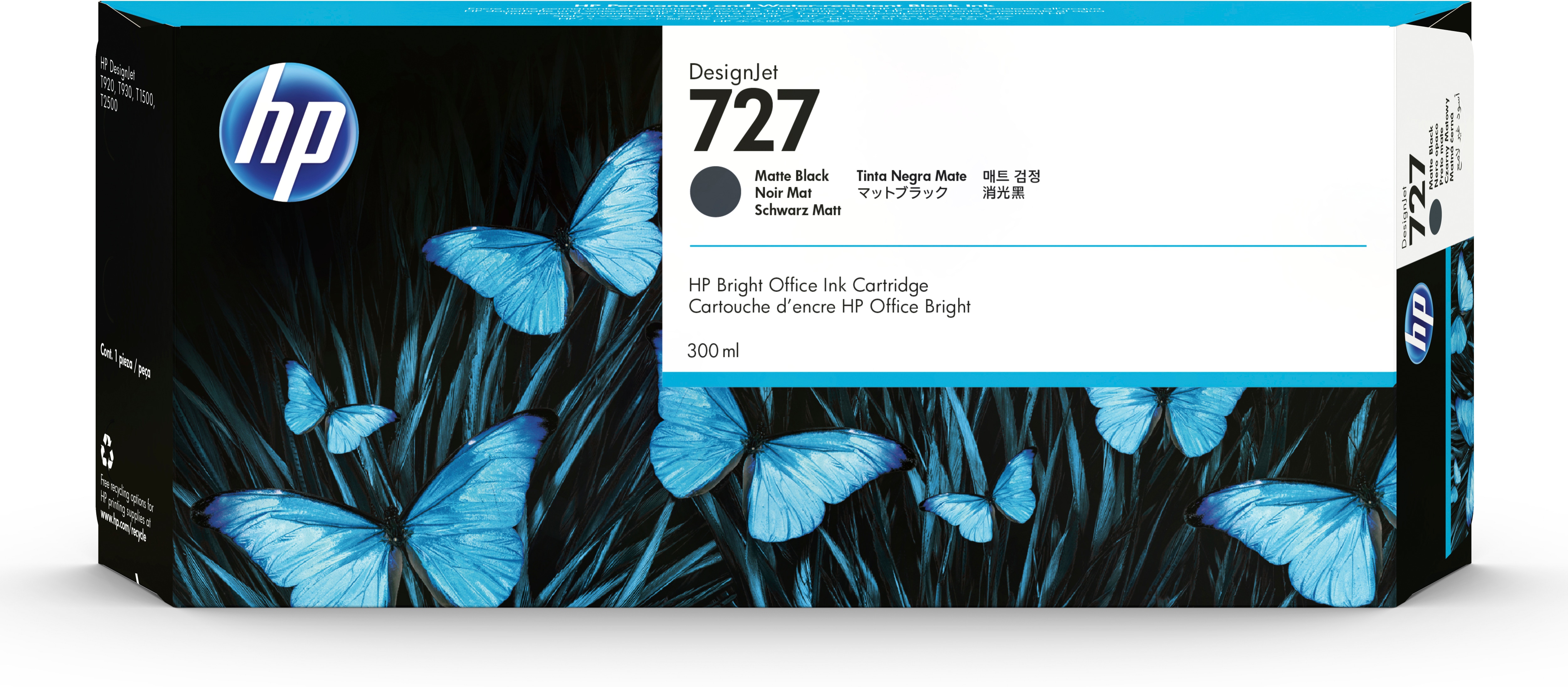 HP Designjet T920/T1500 Nº727 Cartucho Negro Mate superAlta 300ml