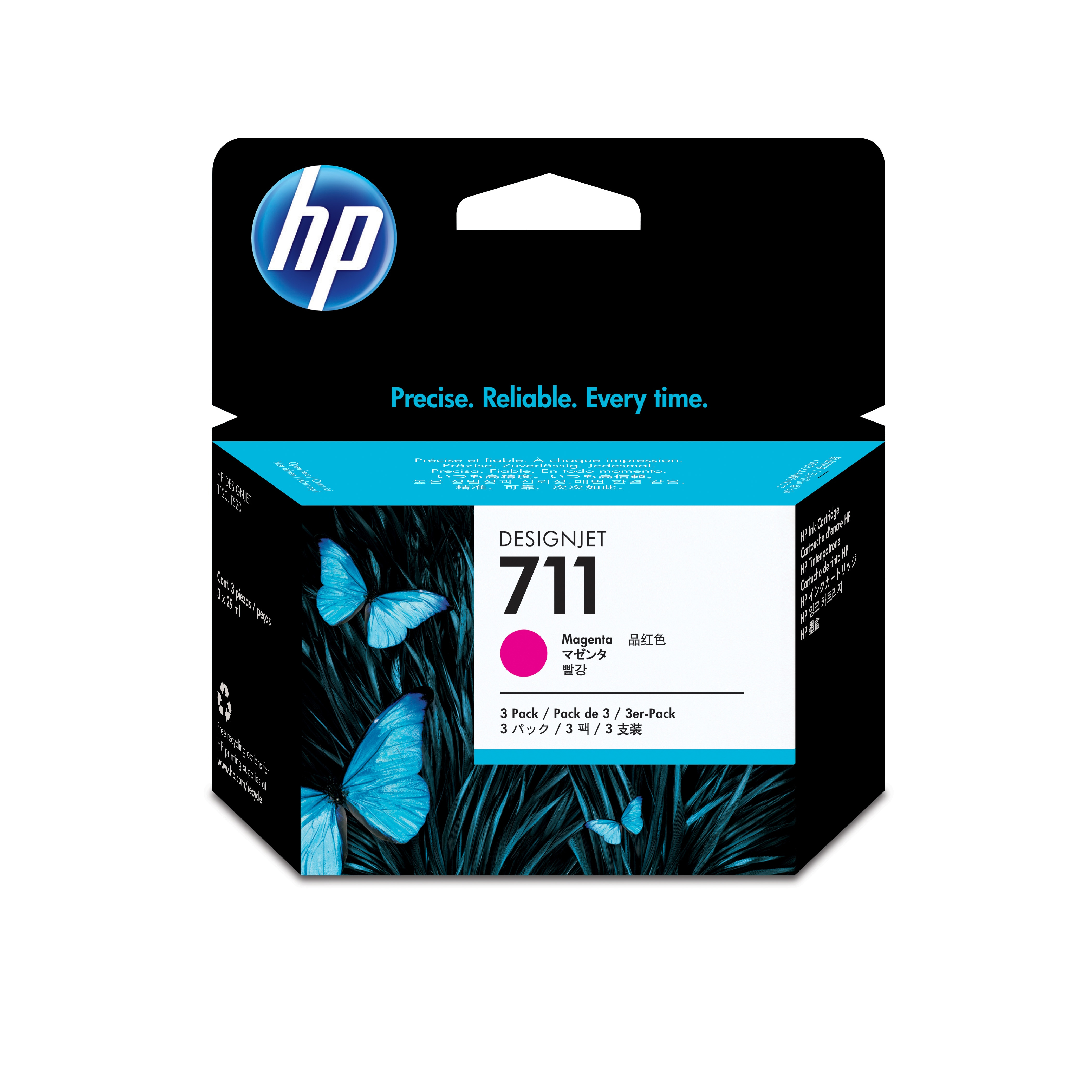 HP DesignJet T120/T520 Cartucho Magenta Nº711 (Pack 3)