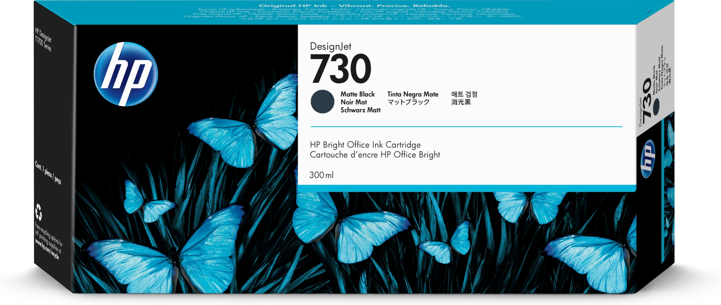 HP nº730 300-ml Matte Black Ink Crtg