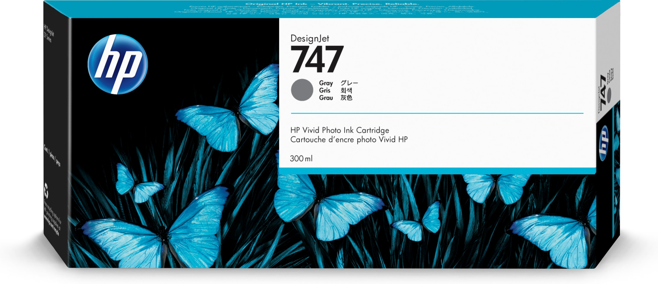 HP nº747 300-ml Gray Ink Cartridge
