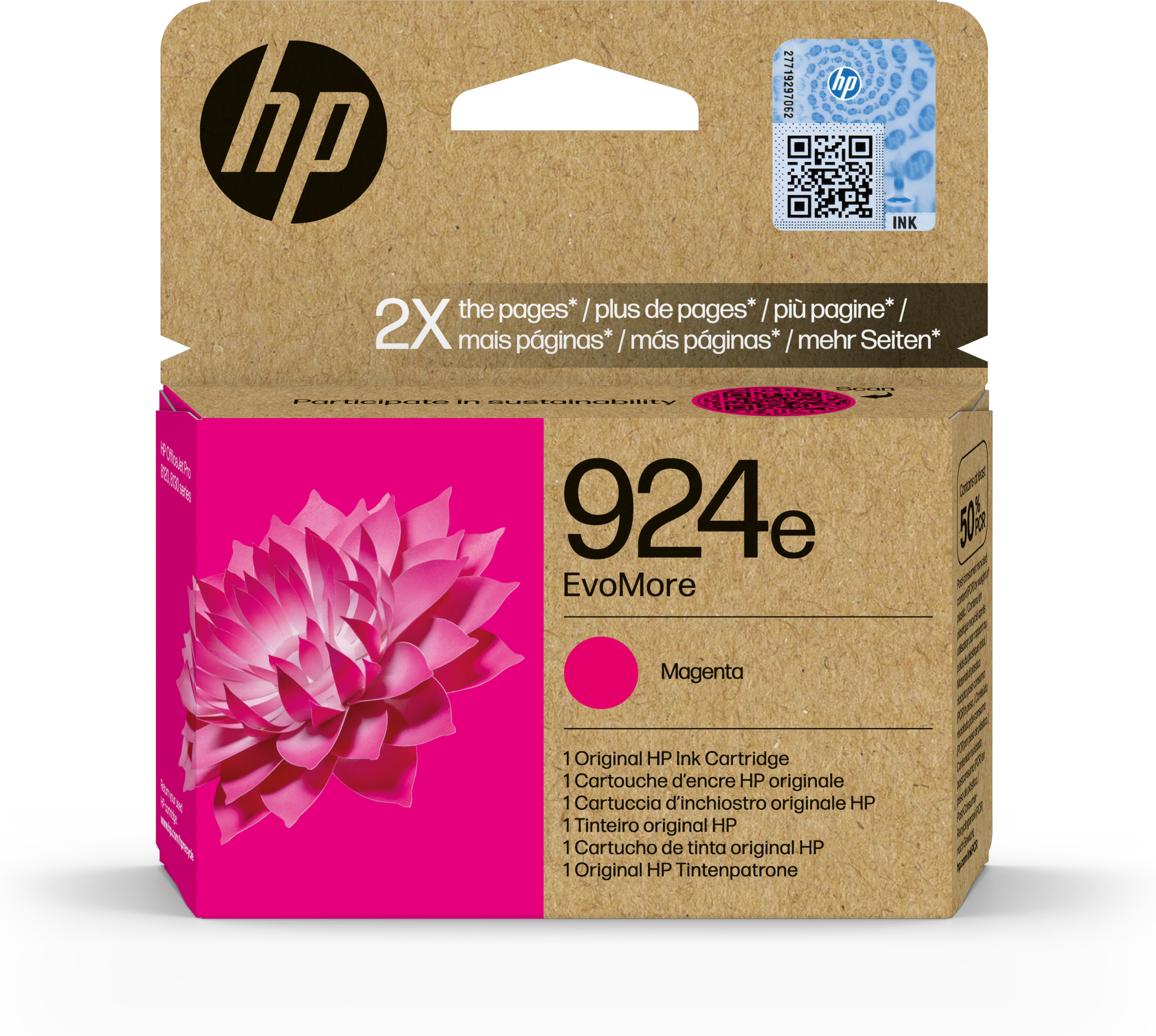 HP 924e Cartucho Magenta OfficeJet Pro 8120, 8130 series