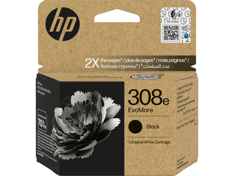 HP Cartucho 308e EvoMore Negro