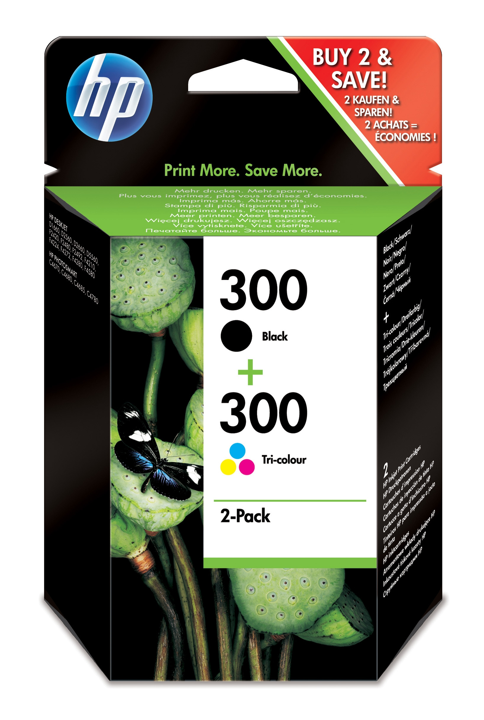 HP Cartucho Inyeccion Tinta Negro/Color nº300 PACK-2