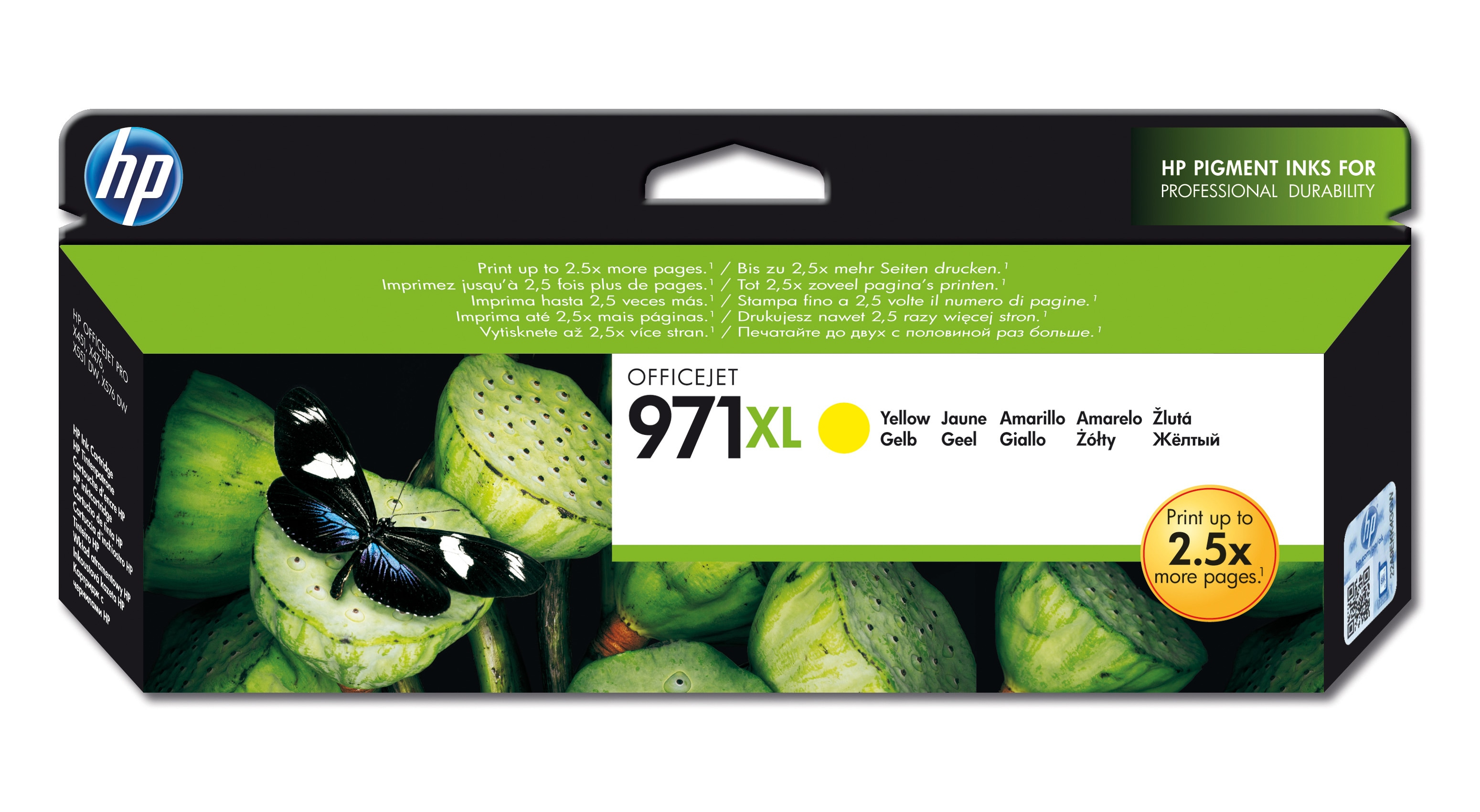 HP Offijet Pro X451/476/551 Cartucho Amarillo Nº971XL