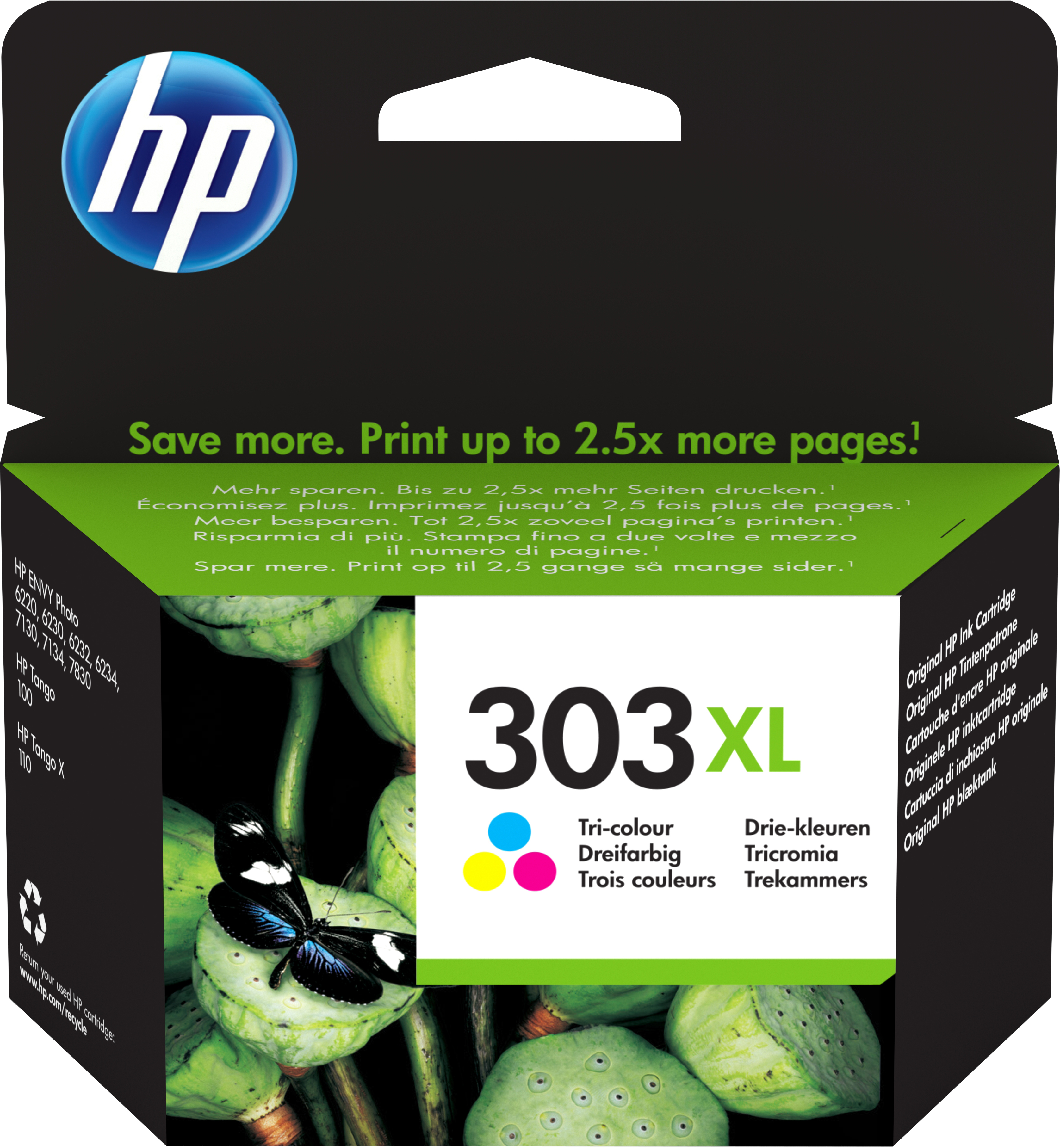 HP Envy Photo 6230, 7130, 7134, 7830 Cartucho nº303XL Tri-Color