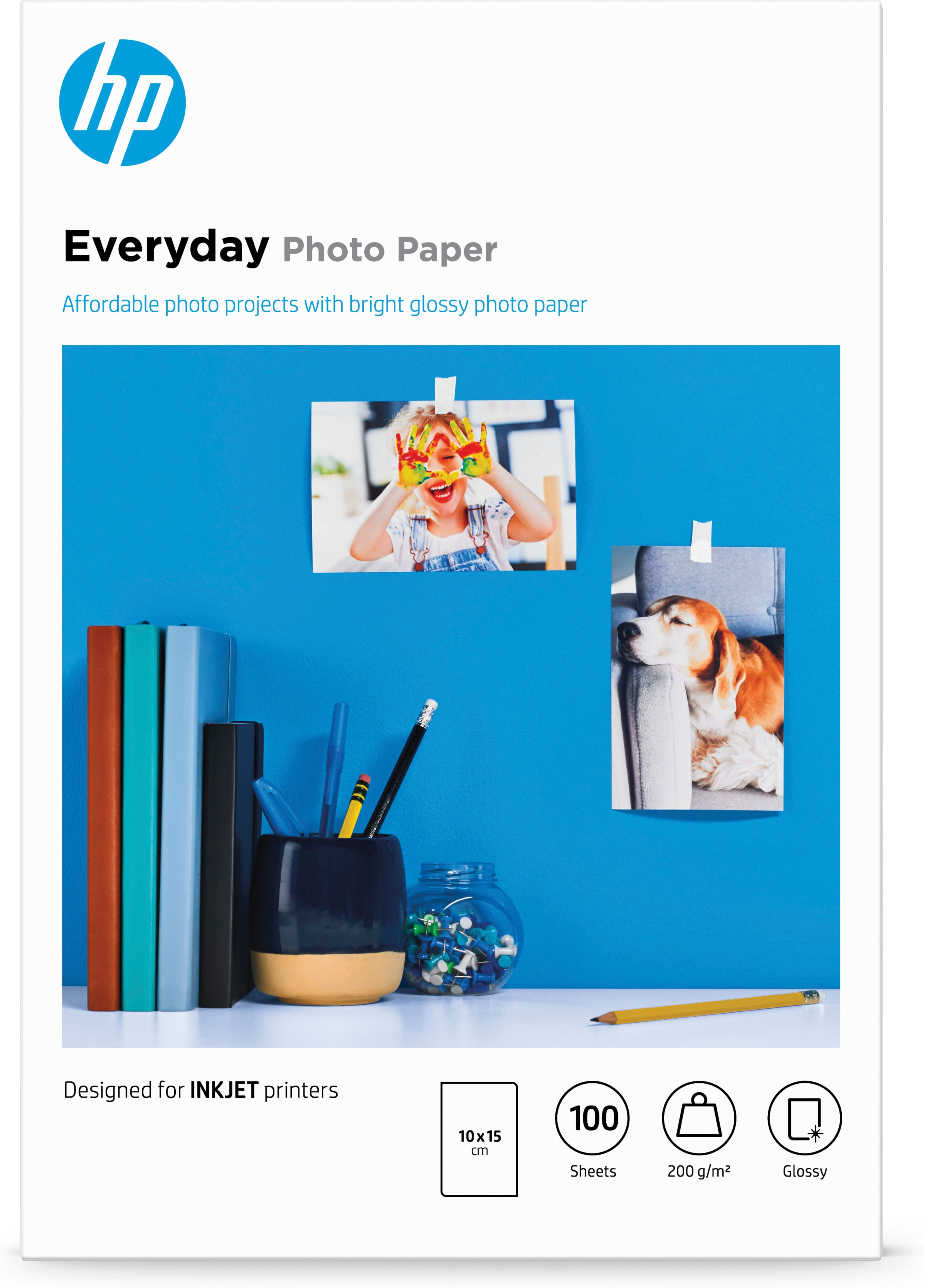 HP Papel Photo Glossy uso diario, 100 hojas, 10 x 15cm, 200gr