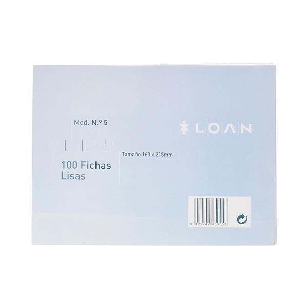 Loan Paq.100 fichas rayadas n.5 16x21, 5cm