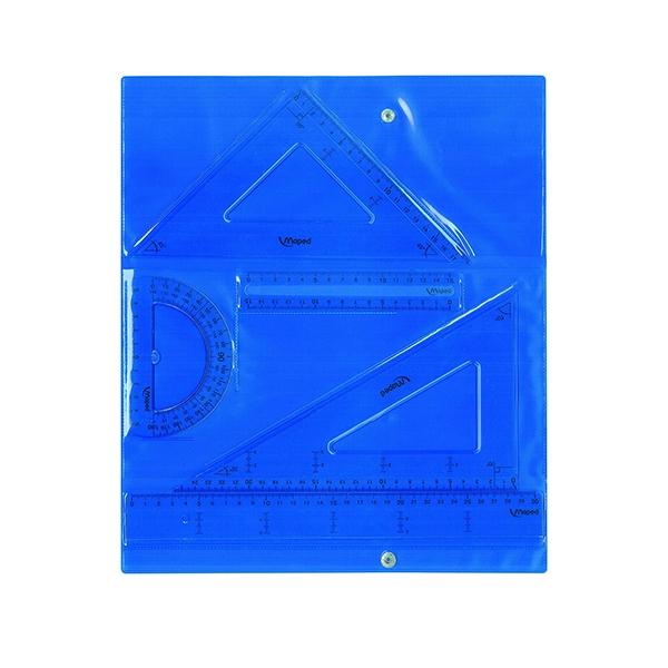Maped Kit Trazado Bolsa Con Cierre Regla 30CM Regla 15CM Escuadra 45º Cartabon 60º Y…
