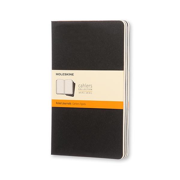 Moleskine Paq.3 libretas Cahier L rayas negro