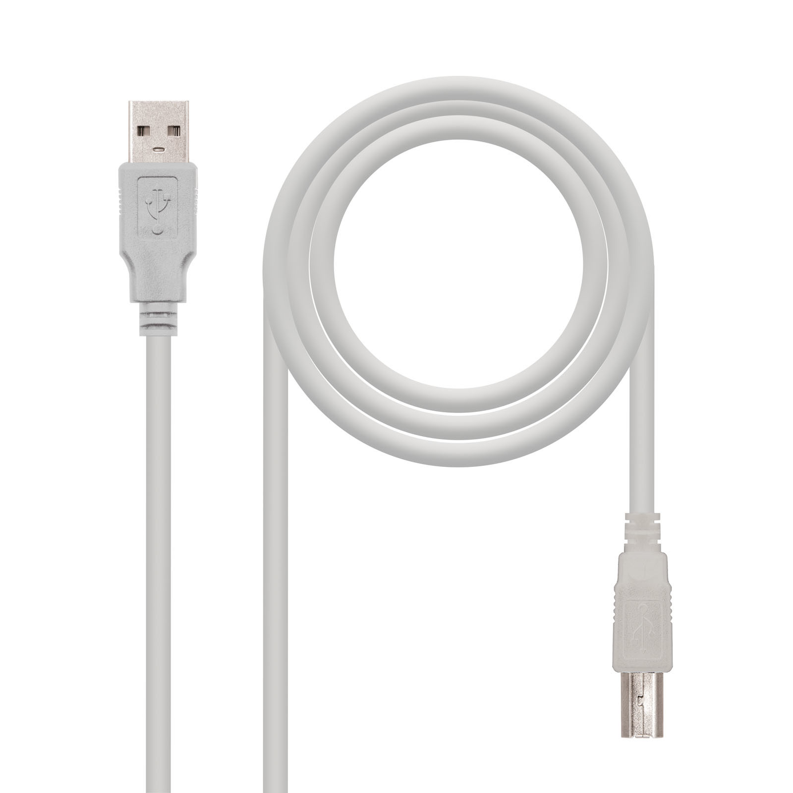 Nanocable Cable USB 2.0, Tipo A/M-B/M, Beige, 1.0 M, 1 m, USB A, USB B, USB 2.0…