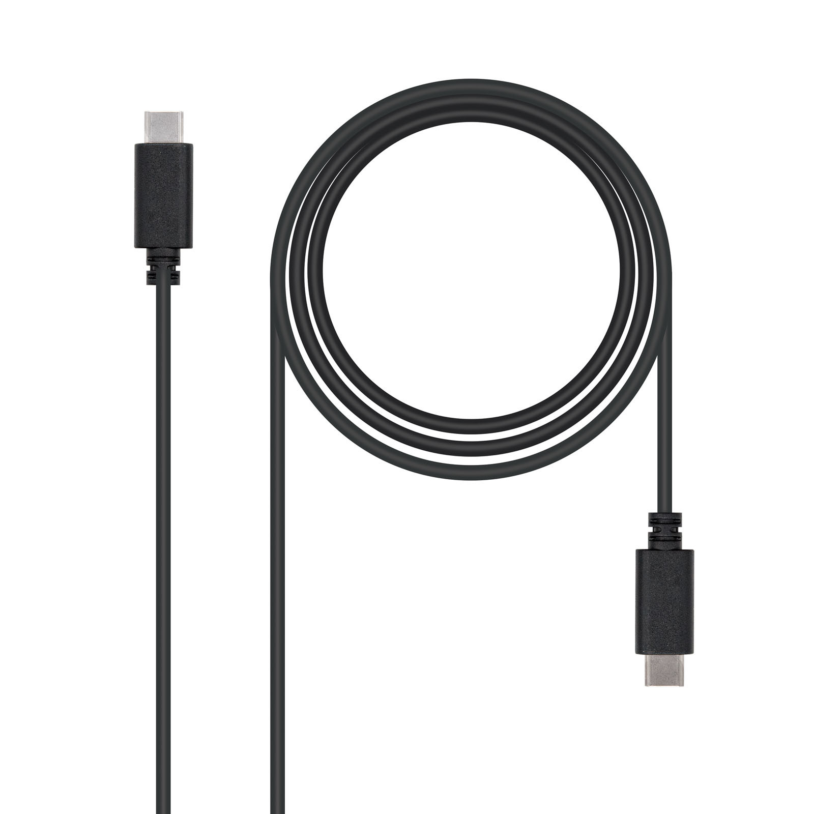 Nanocable USB 2.0, 2m, 2 m, USB C, USB C, USB 2.0, Hembra/Hembra, Negro – USB-C