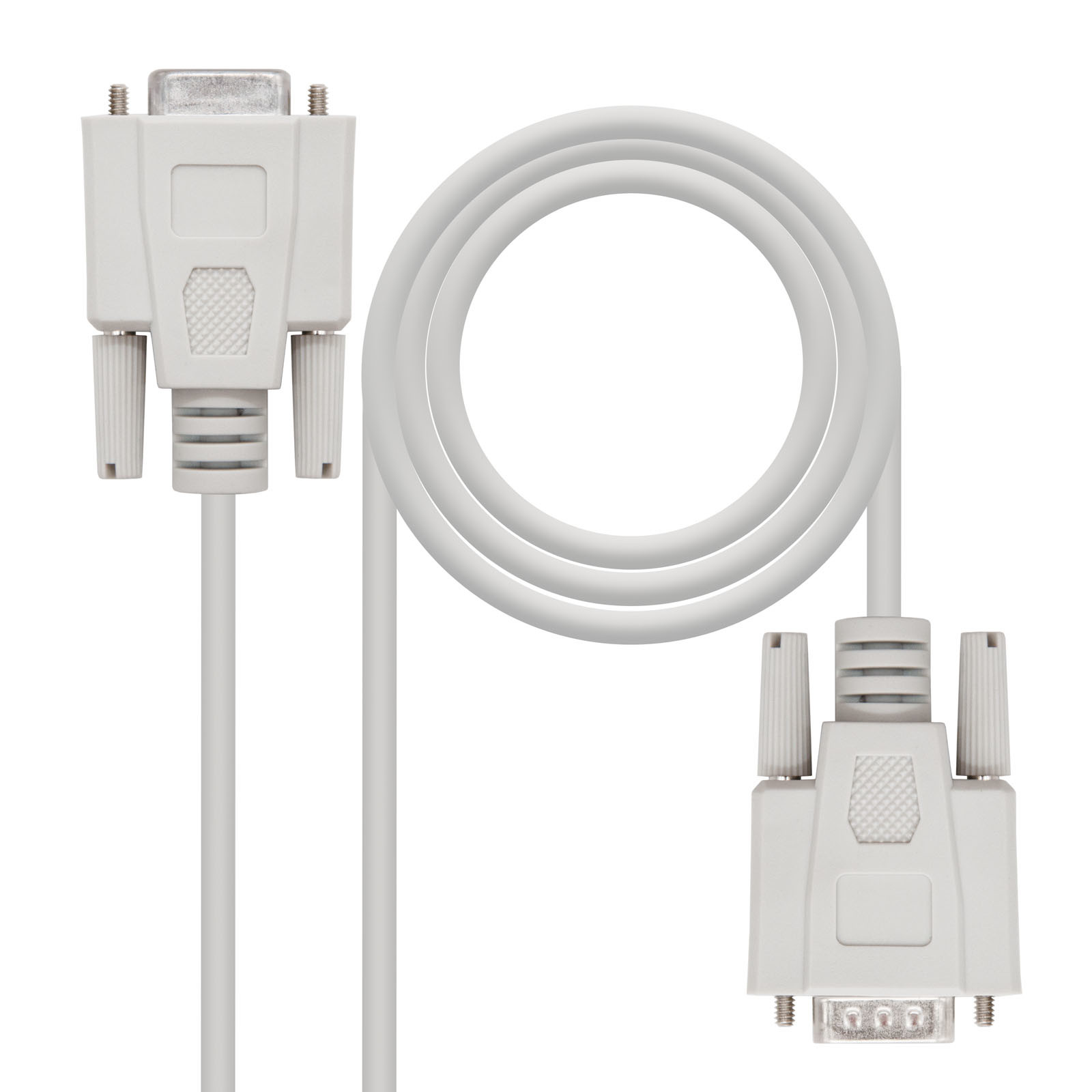 Nanocable Serie RS232 DB9/M-DB9/H 1.8 M, Beige, 1, 8 m, DB9, DB9, Macho, Hembra