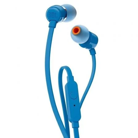 JBL Intrauditivos Tune 110/ con Micrófono/ Jack 3.5/ Azules