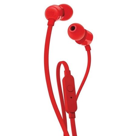 JBL Intrauditivos T110/ con Micrófono/ Jack 3.5/ Rojos