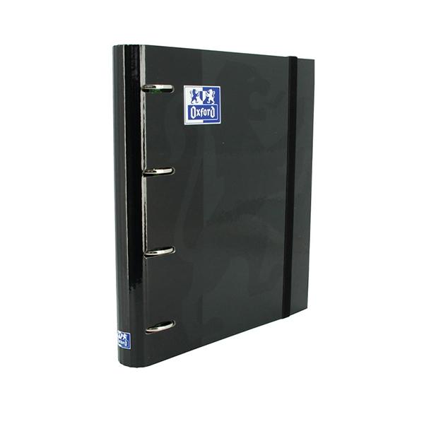 Oxford Carpeta Europeanbinder 4 Anillas Con Gomas Y Recambio A4+ Negro