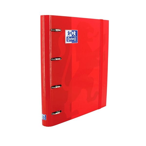Oxford Carpeta Europeanbinder 4 Anillas Con Gomas Y Recambio A4+ Rojo
