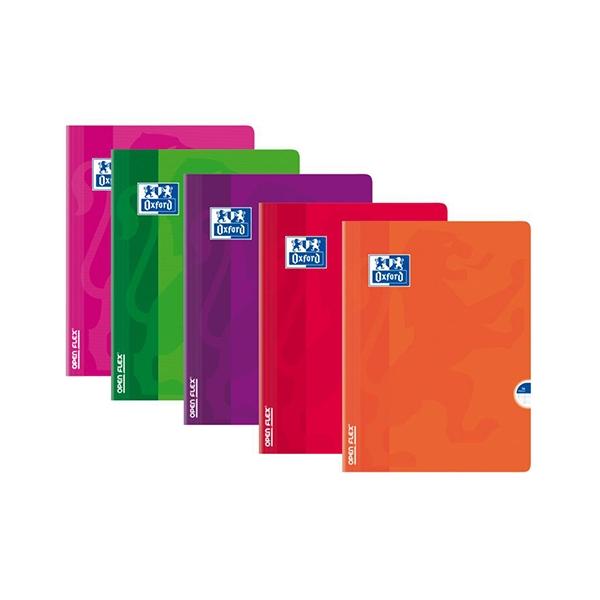 Oxford Libreta Grapada Tapa Plastico Openflex 48H 90G Horizontal A4 Colores Surtidos