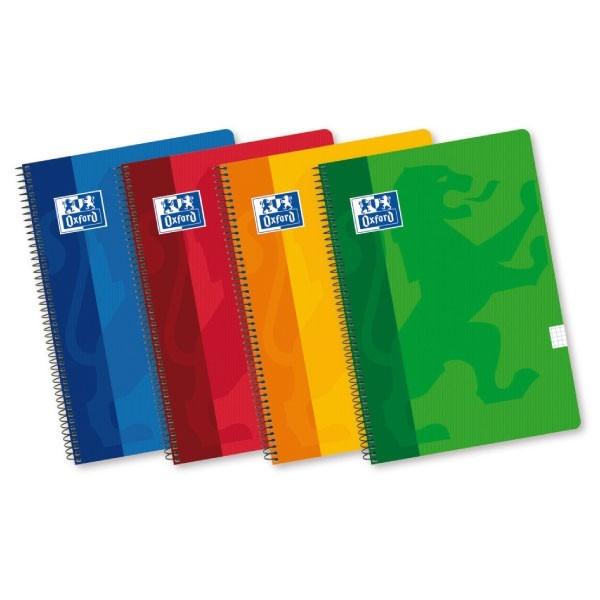 Oxford Cuaderno Tapa Carton 80H 90G Cuadricula 4X4 Folio Colores Surtidos