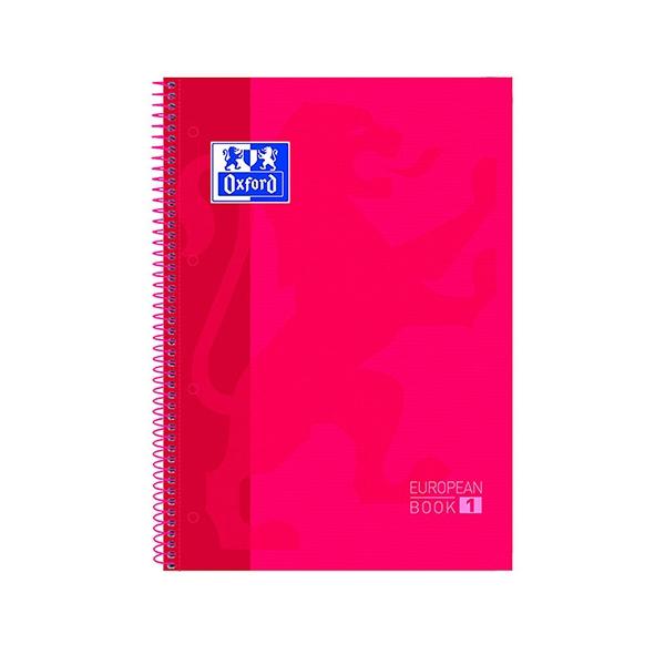 Oxford Cuaderno microperfonado 80h 90g cuadricula 5x5 A4+ rojo