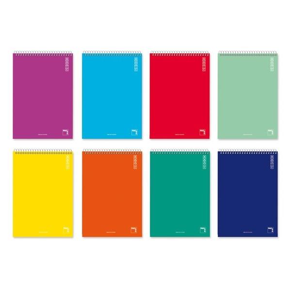 Pacsa Bloc Basic tapa cartoncillo 80h cuadricula 4x4 dieciseisavo colores surtidos