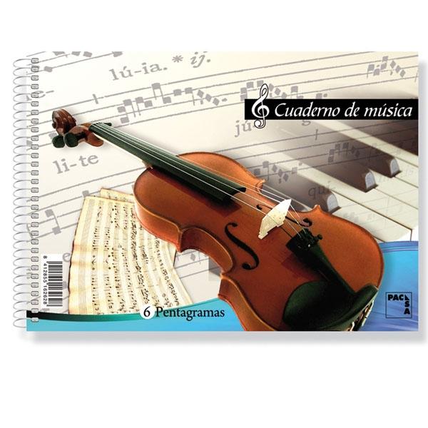 Pacsa Cuaderno De Musica 6 Pentagramas Espiral Cuarto