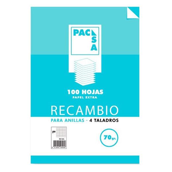 Pacsa Recambio 4 taladros 100h 70g cuadricula 4x4 folio