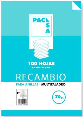 Pacsa Recambio multitaladro 100h 70g cuadricula 4x4 folio
