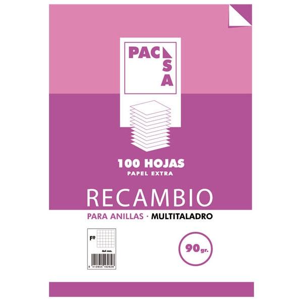 Pacsa Recambio multitaladro 100h 90g cuadricula 4x4 folio